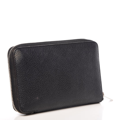 Celine Drummed Calfskin Zip Around Multifunction Wallet Black Citron 3 of 10