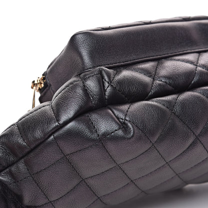 Chanel Iridescent Calfskin Quilted All About Waist Belt Bag Black 8 of 9