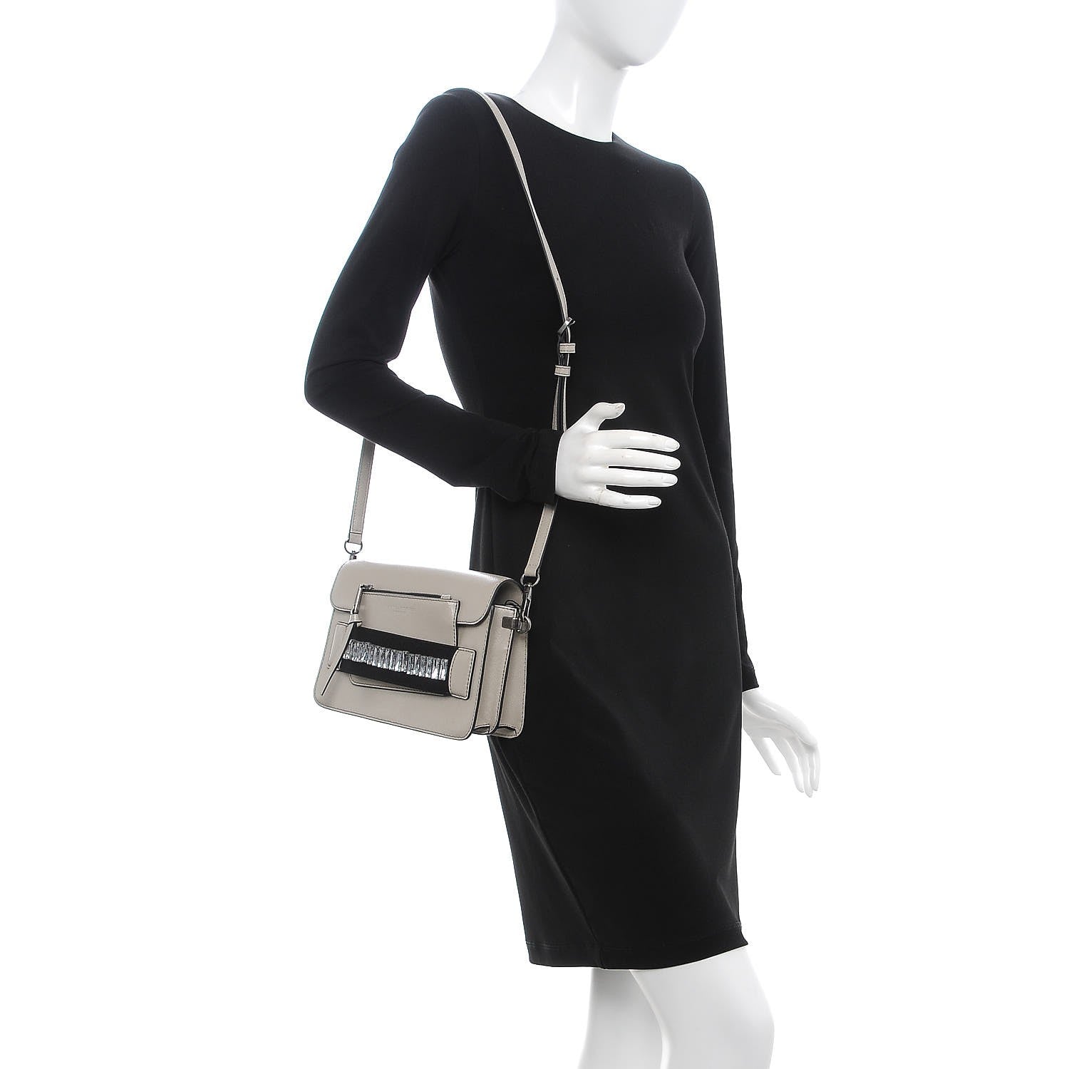 Marc Jacobs Saffiano Crystal Embellished Medium Madison Flap Crossbody Bag Pebble Multi 2 of 6