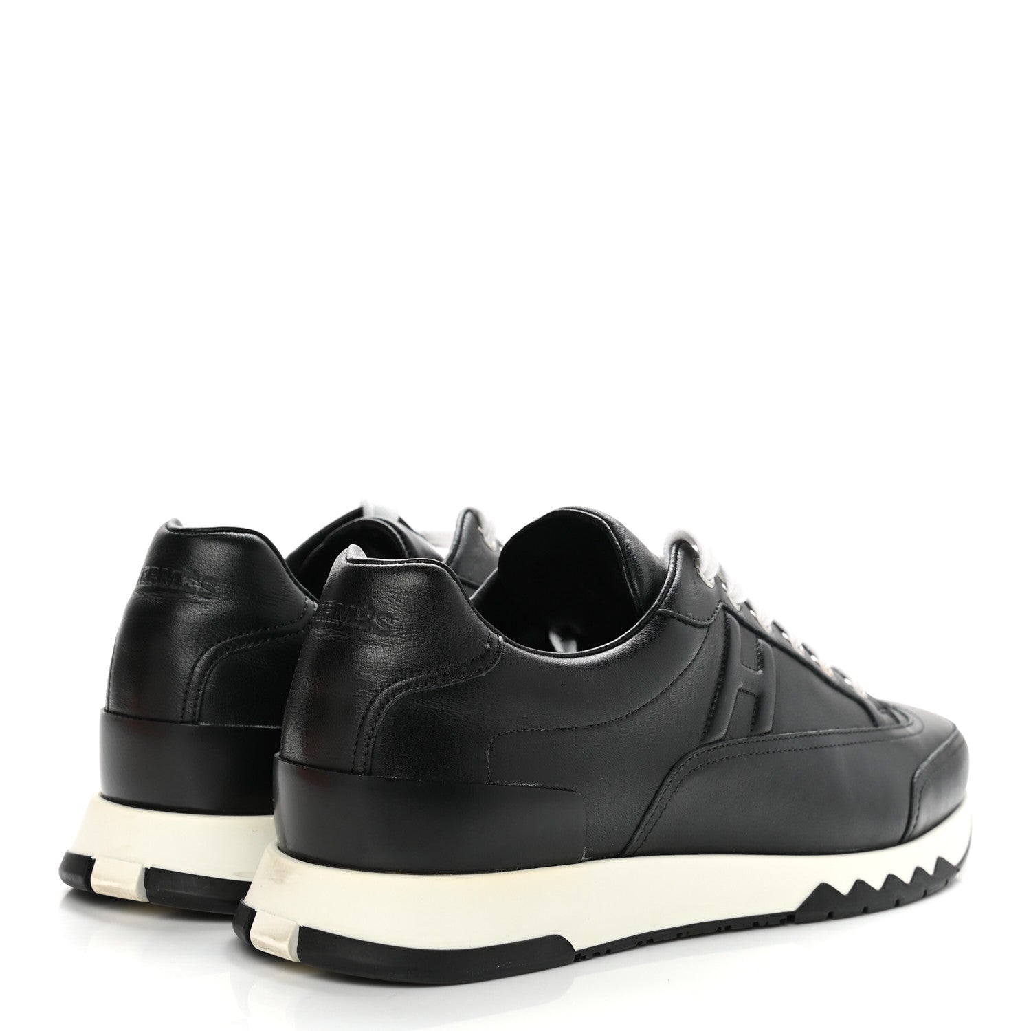 Hermes Calfskin Womens Trail Sneakers 39.5 Black 4 of 8