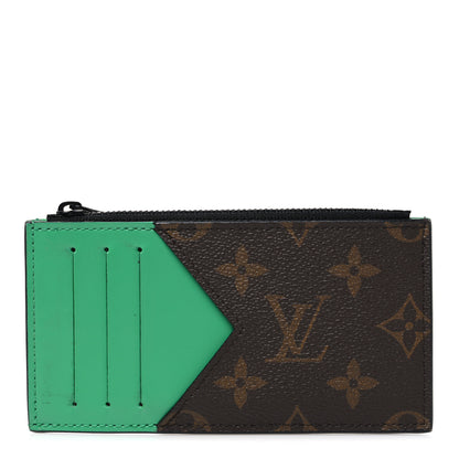 Louis Vuitton Monogram Calfskin Coin Card Holder Minty Green 1 of 7