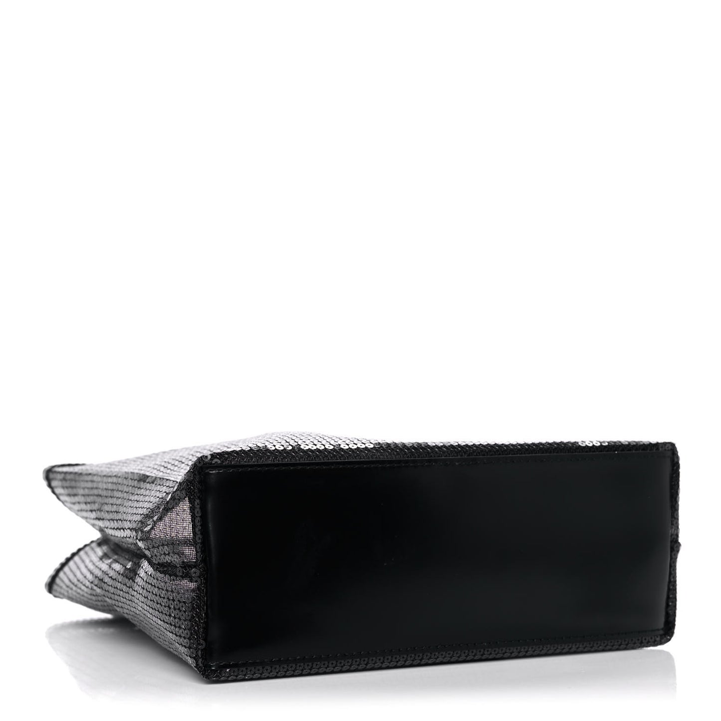 Sequin Mesh Small Tote Bag Black