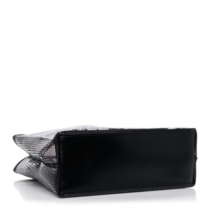 Prada Sequin Mesh Small Tote Bag Black 4 of 14