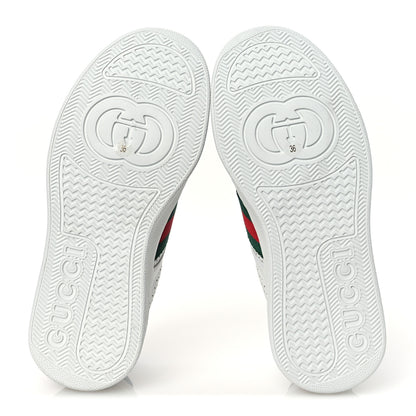Gucci Calfskin Web Perforated Womens Platform 55mm Sneakers 36 White Bright Splash 7 of 10