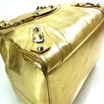 Balenciaga Leather Bowling Bag Gold 5 of 13