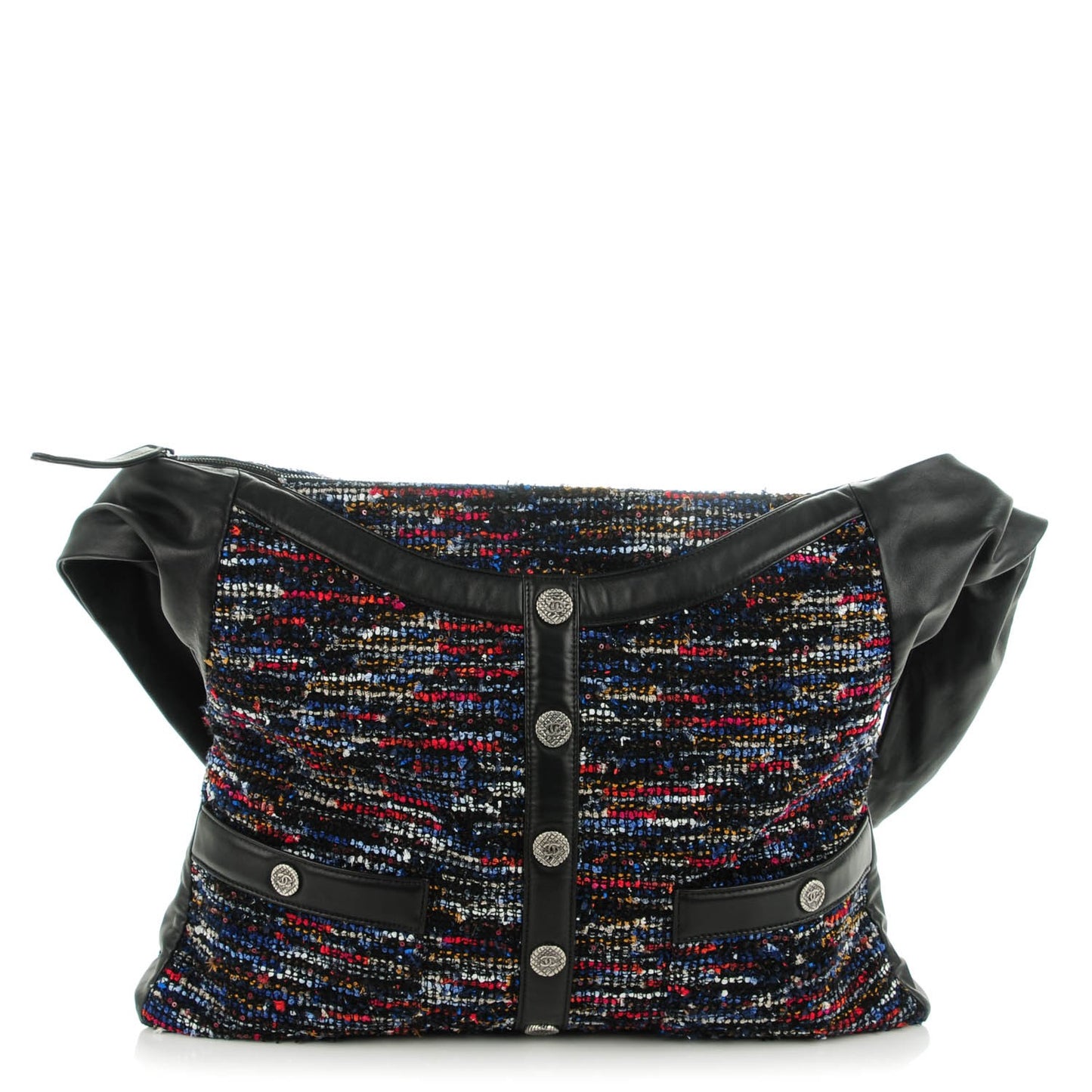 Tweed Lambskin Large Girl Bag Multicolor Black