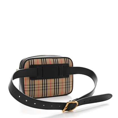 Burberry 1983 Knight Check Smooth Calfskin Link Bum Bag Black 2 of 7