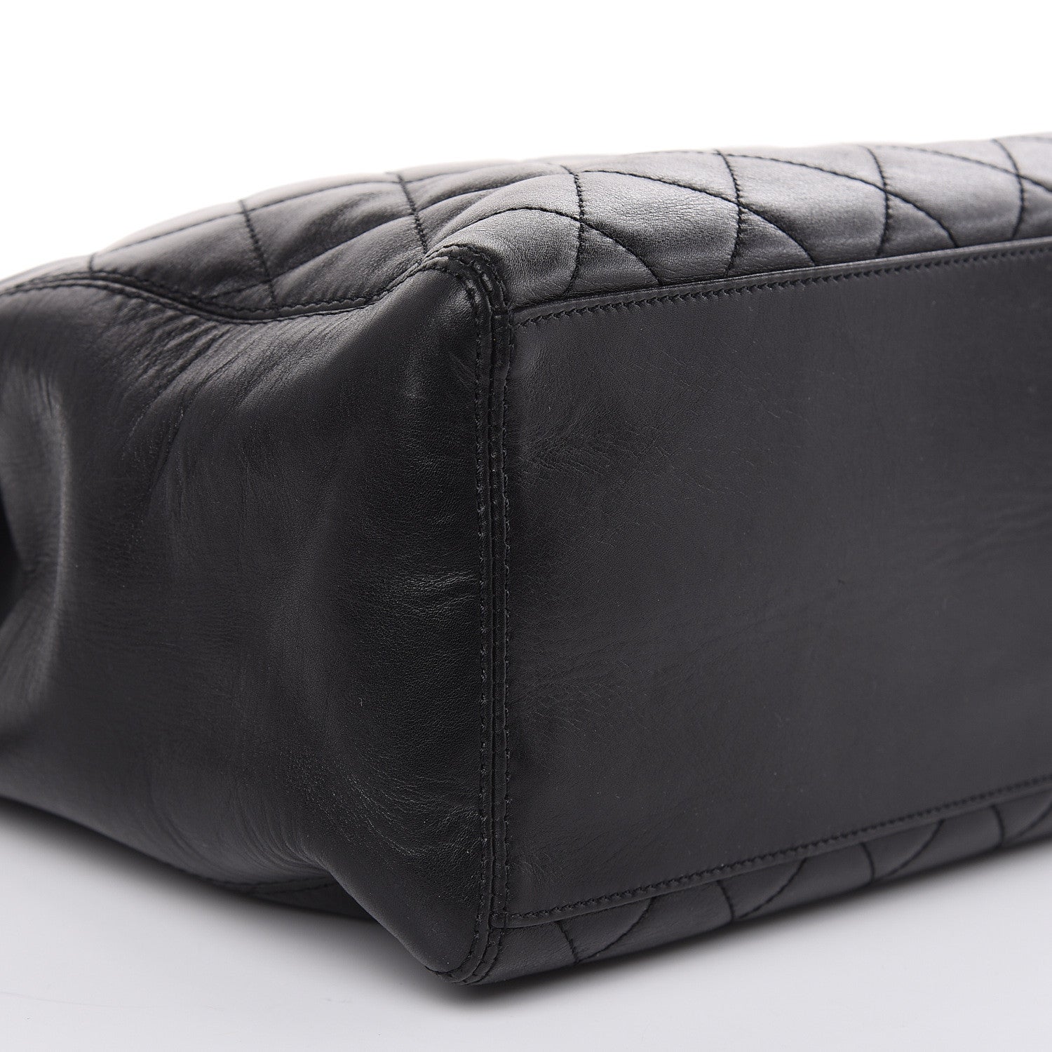 Chanel Calfskin Quilted CC Shopping Tote Black 9 of 16