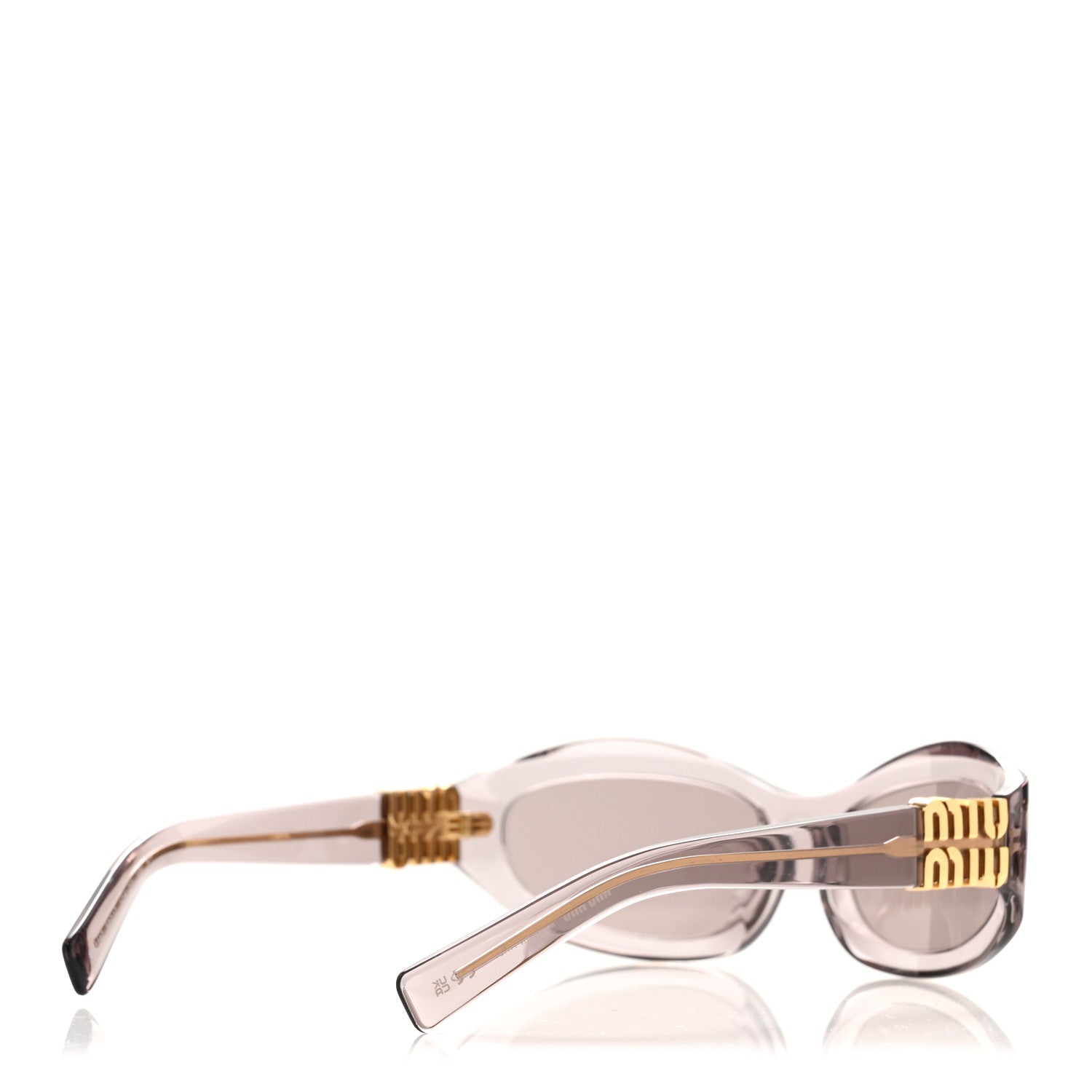 Miu Miu Transparent Acetate Oval Sunglasses SMU14Z Purple 4 of 8
