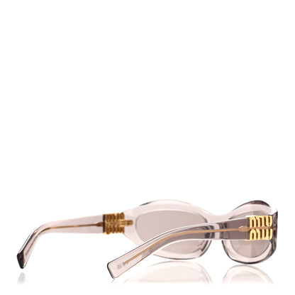 Miu Miu Transparent Acetate Oval Sunglasses SMU14Z Purple 4 of 8