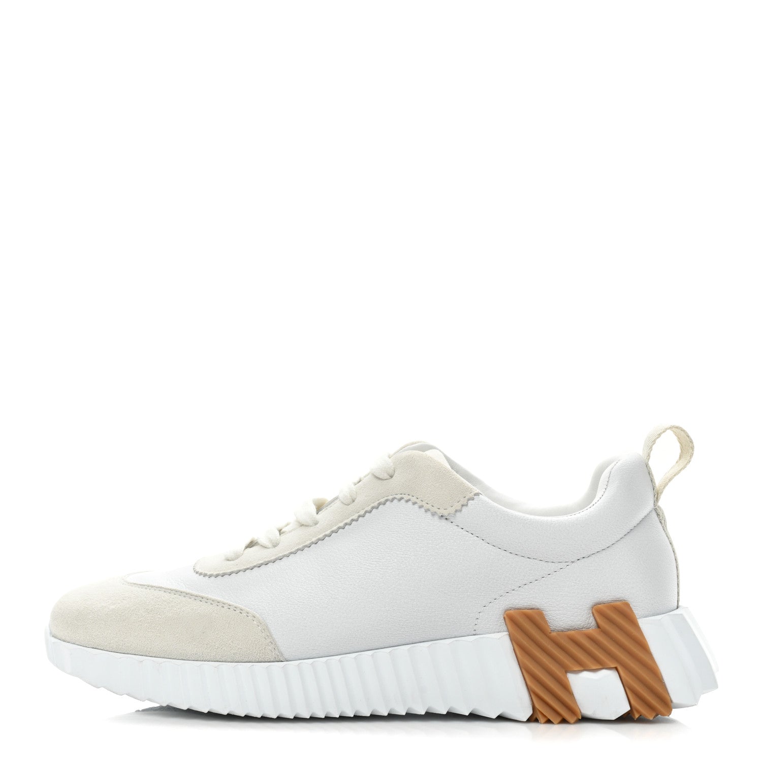 Hermes Calfskin Suede Goatskin Bouncing Sneakers 37 White 1 of 11