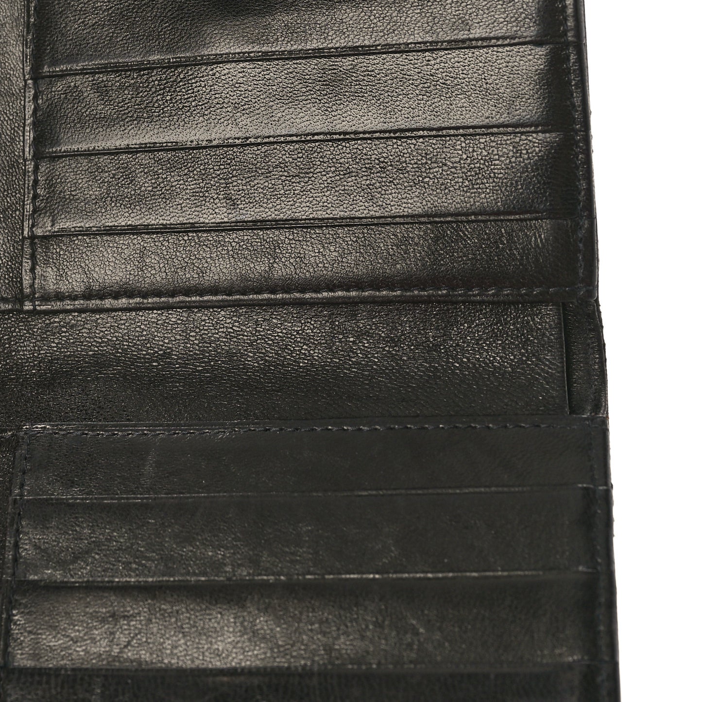 Calfskin Diamond Stitched Compact Wallet Black