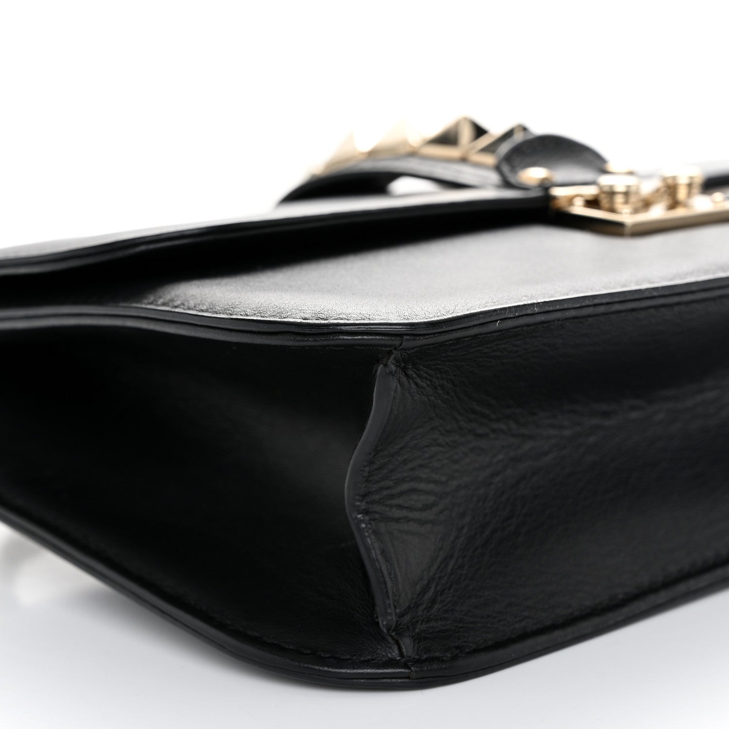Valentino Garavani Vitello Medium Glam Lock Rockstud Flap Black 8 of 10