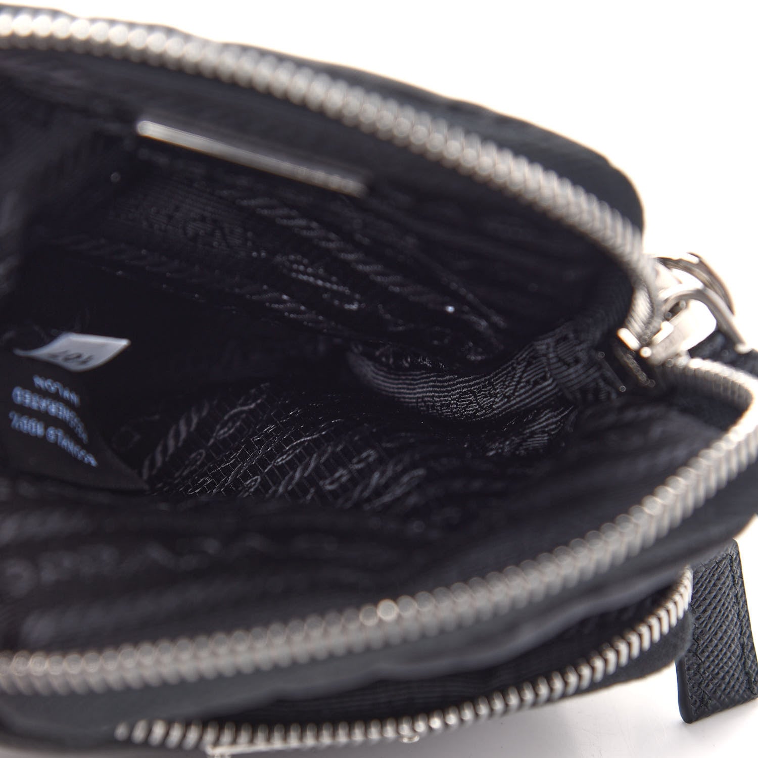 Prada Tessuto Nylon Saffiano Crossbody Pouch Black 6 of 8