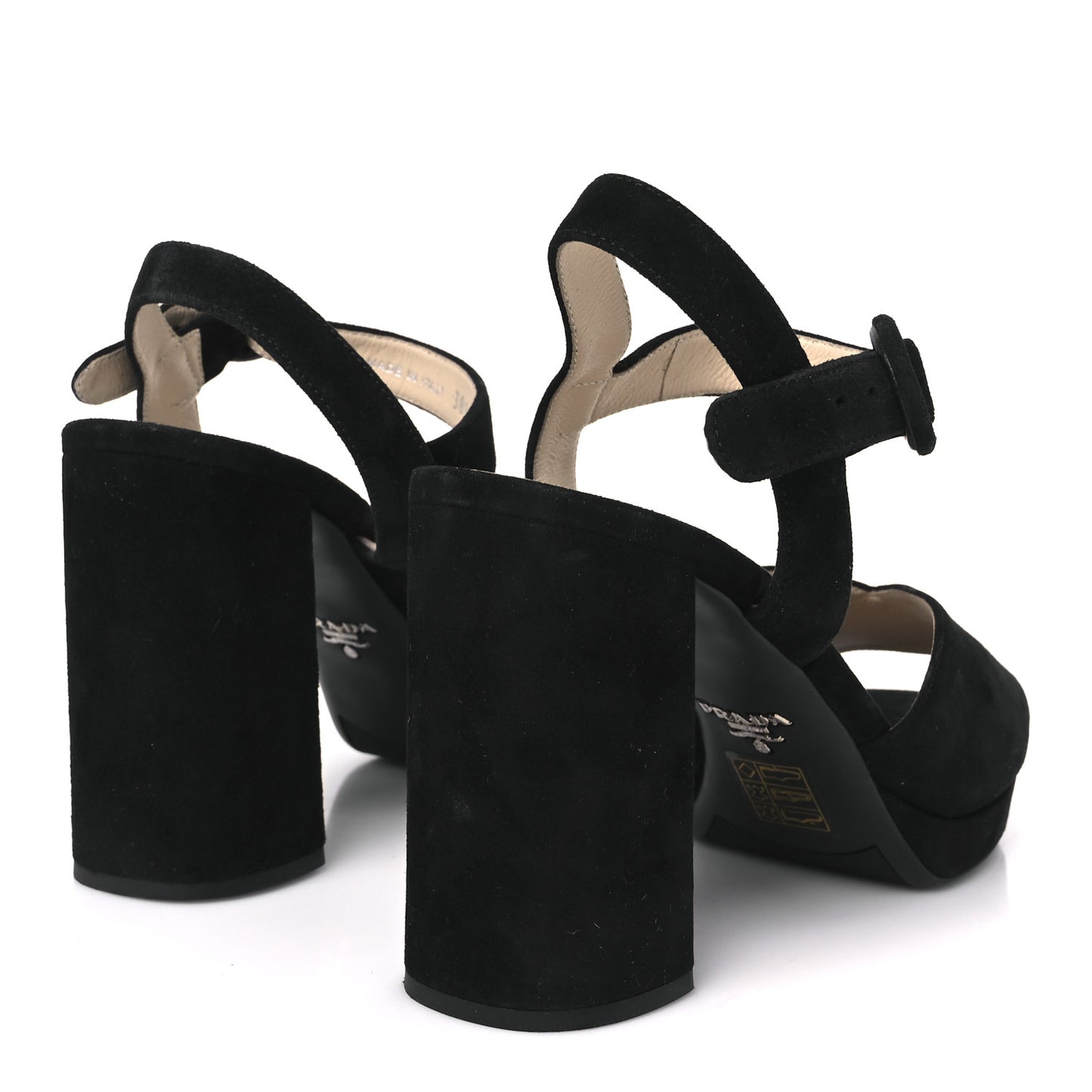Camoscio Crisscross Platform 95mm Sandals 38.5 Black