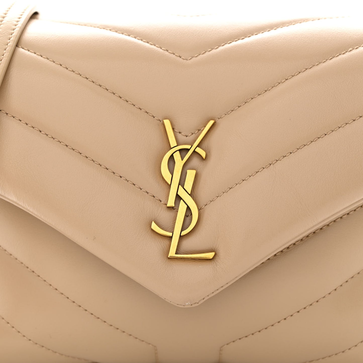 Calfskin Y Quilted Monogram Toy Loulou Crossbody Bag Dark Beige