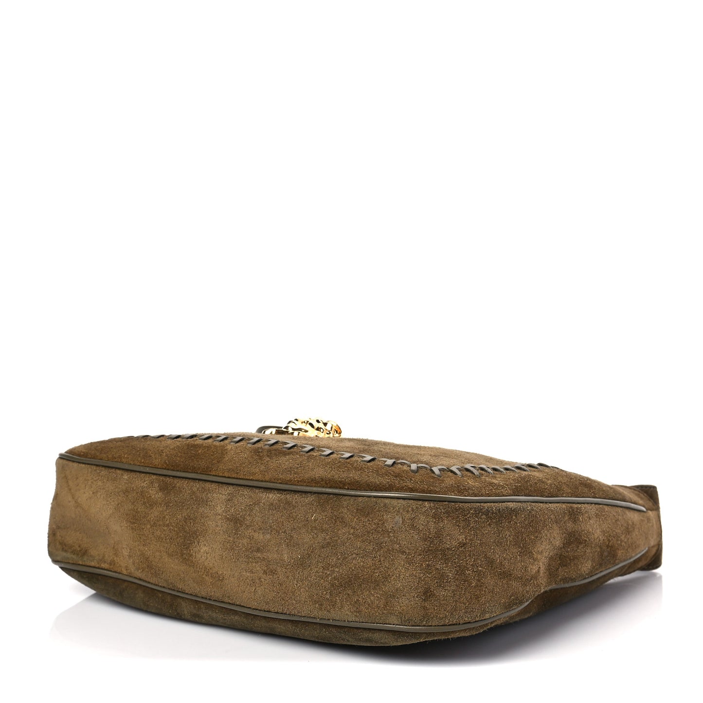 Suede La Medusa Small Shoulder Bag Khaki