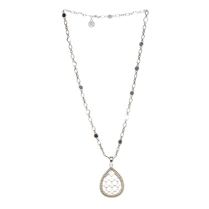 John Hardy Sterling Silver 18K Yellow Gold Dot Teardrop Pendant Necklace 3 of 6