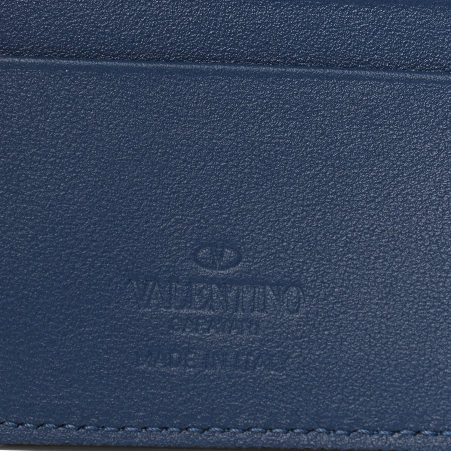 Valentino Garavani Calfskin VLogo Signature Wallet Indigo 6 of 7
