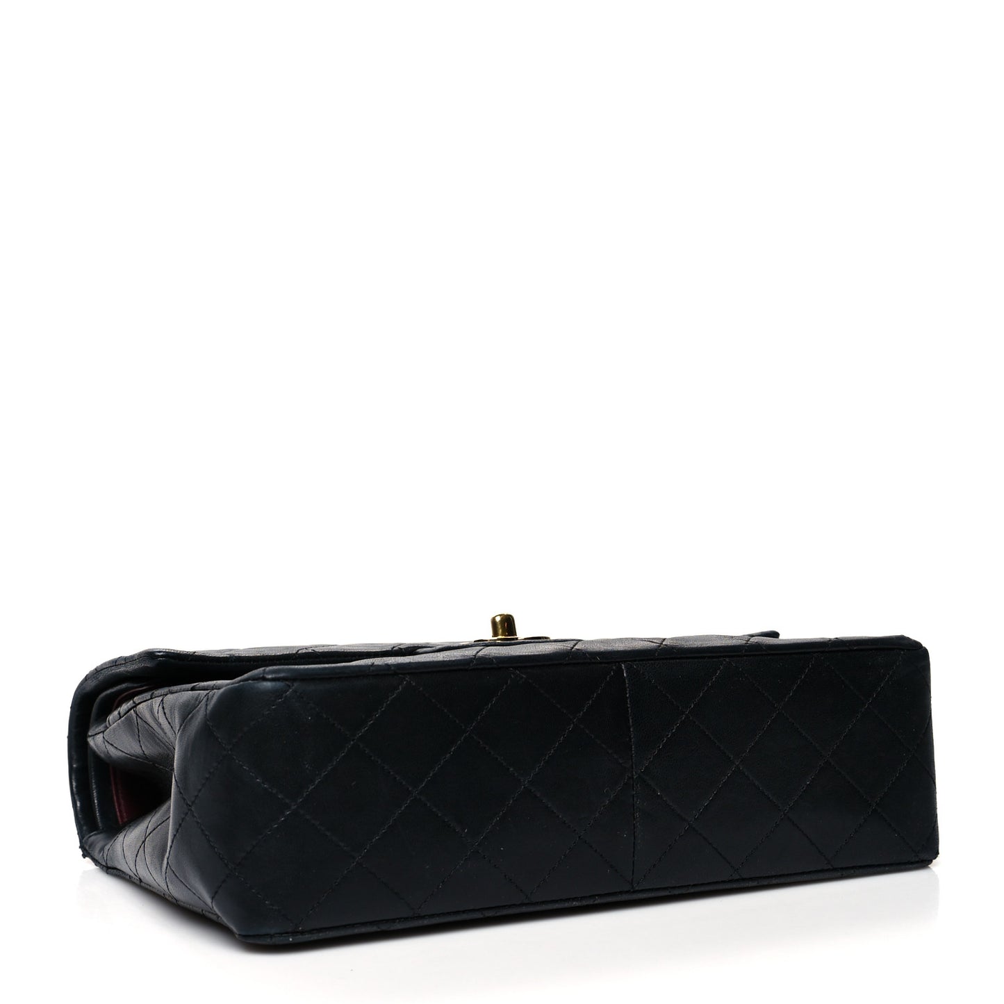 Lambskin Quilted Medium Double Flap Black