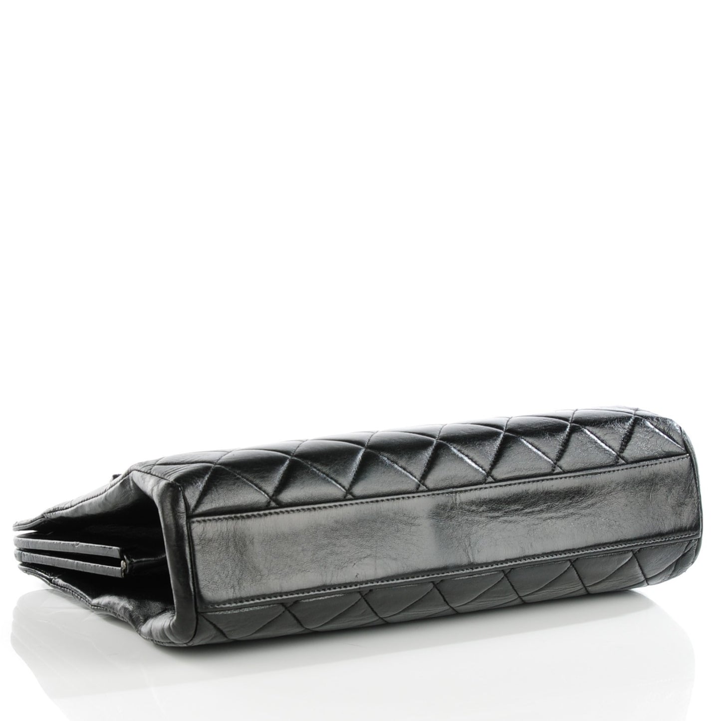 Lambskin Quilted Frame Shoulder Bag Black