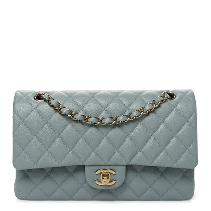 Chanel Caviar Quilted Medium Double Flap Light Green 1 of 10