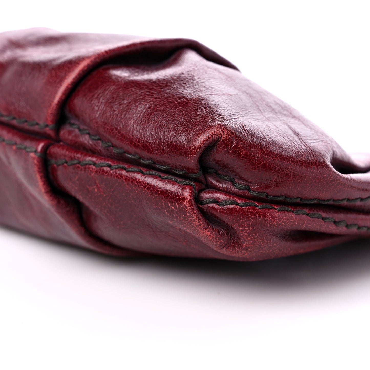 Vitello Shine Mordore Wristlet Clutch Red