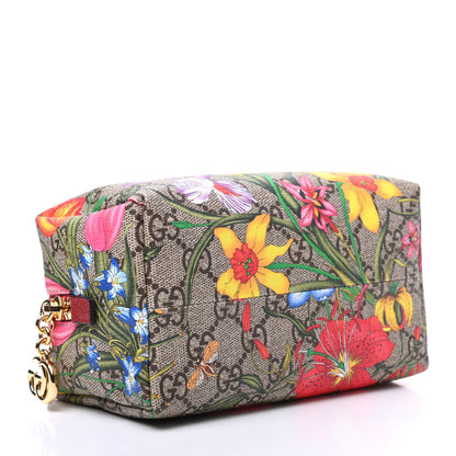 Gucci Soft GG Supreme Monogram Flora Calfskin Medium Ophidia Cosmetic Case Beige Ebony Multicolor Rosso 4 of 10