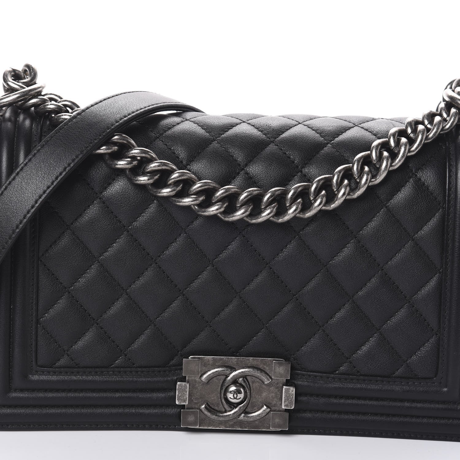 Chanel Calfskin Quilted Medium Boy Flap Black 8 of 11