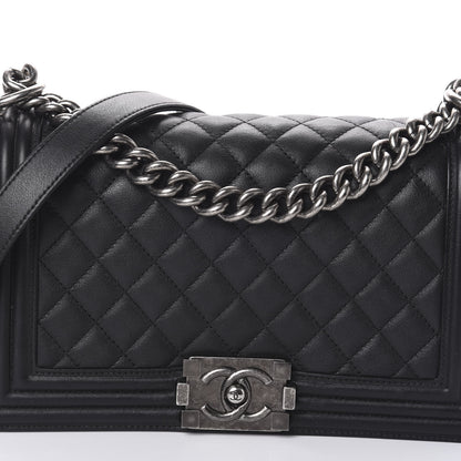 Chanel Calfskin Quilted Medium Boy Flap Black 8 of 11