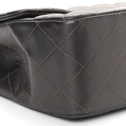 Chanel Metallic Lambskin Quilted Jumbo Single Flap Dark Grey 9 of 12