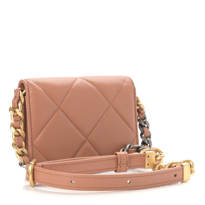 Chanel Lambskin Quilted Chanel 19 Flap Belt Bag Brown 2 of 12