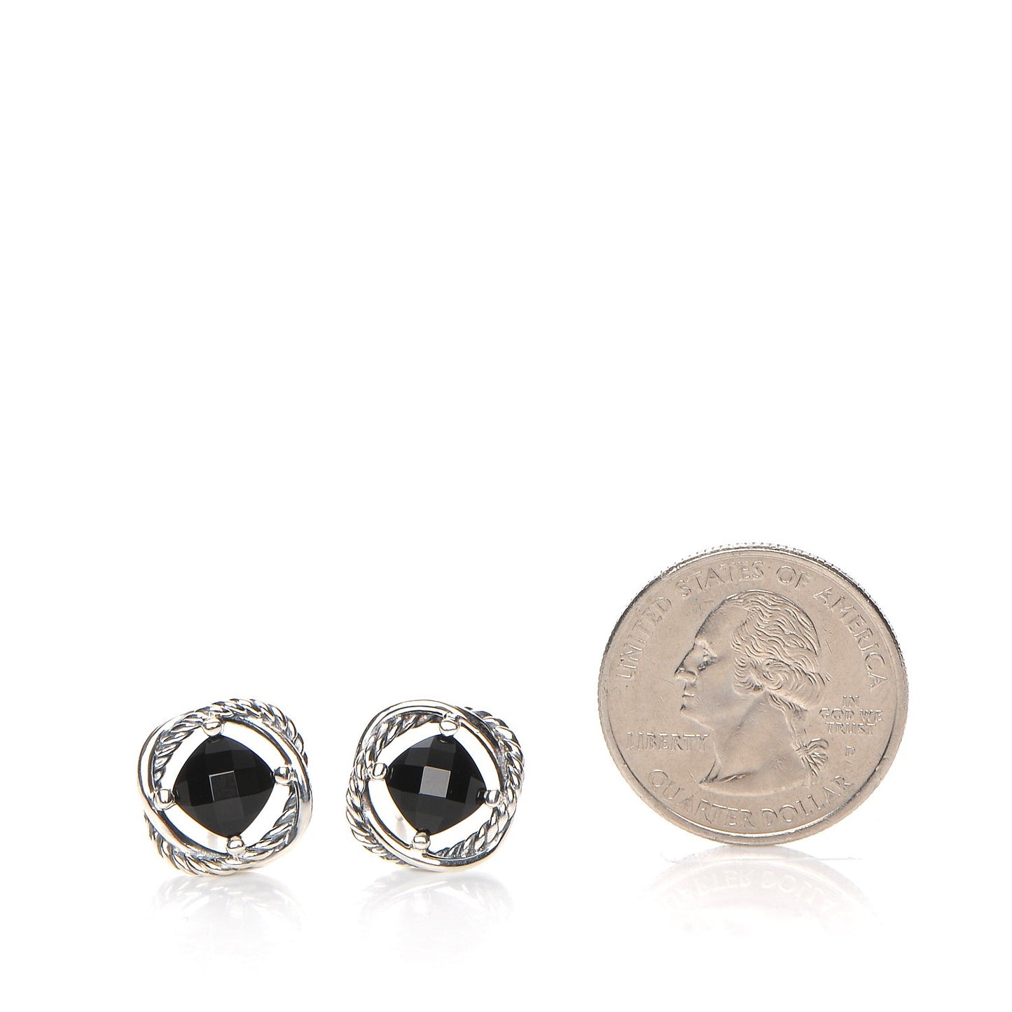 Sterling Silver Black Onyx 7mm Infinity Earrings