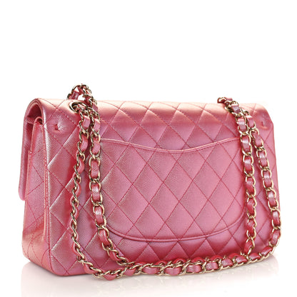 Chanel Iridescent Caviar Quilted Medium Double Flap Pink 2 of 10