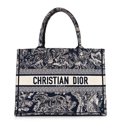 Christian Dior Canvas Embroidered Medium Dioriviera Toile De Jouy Book Tote Blue 1 of 15