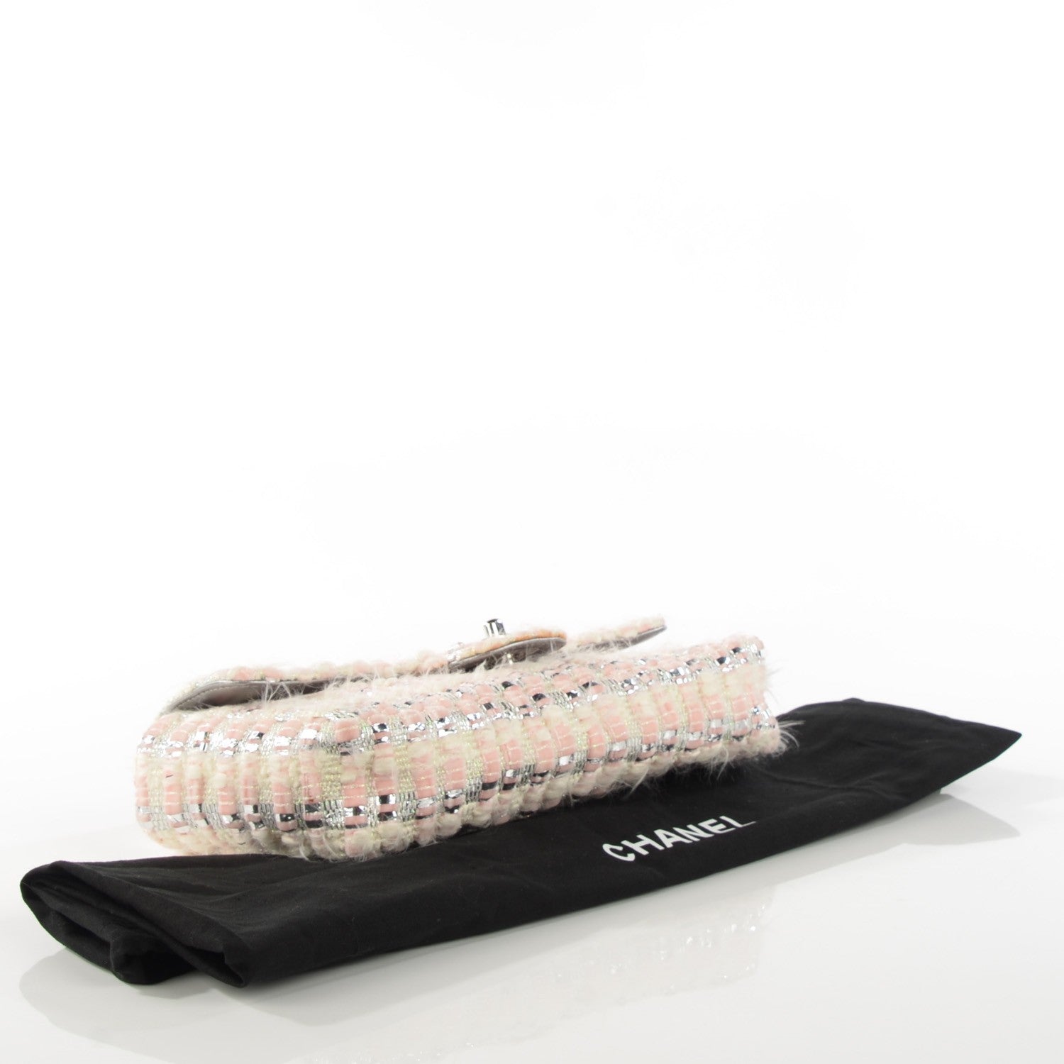 Chanel Tweed Quilted Small East West Flap Pink 4 of 8