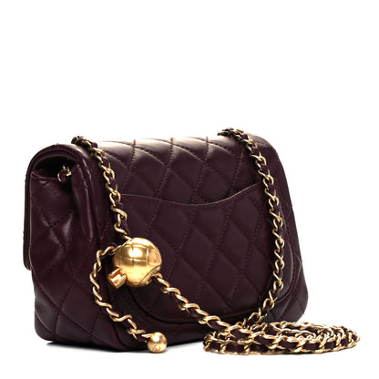 Chanel Lambskin Quilted Mini Pearl Crush Flap Burgundy 2 of 8