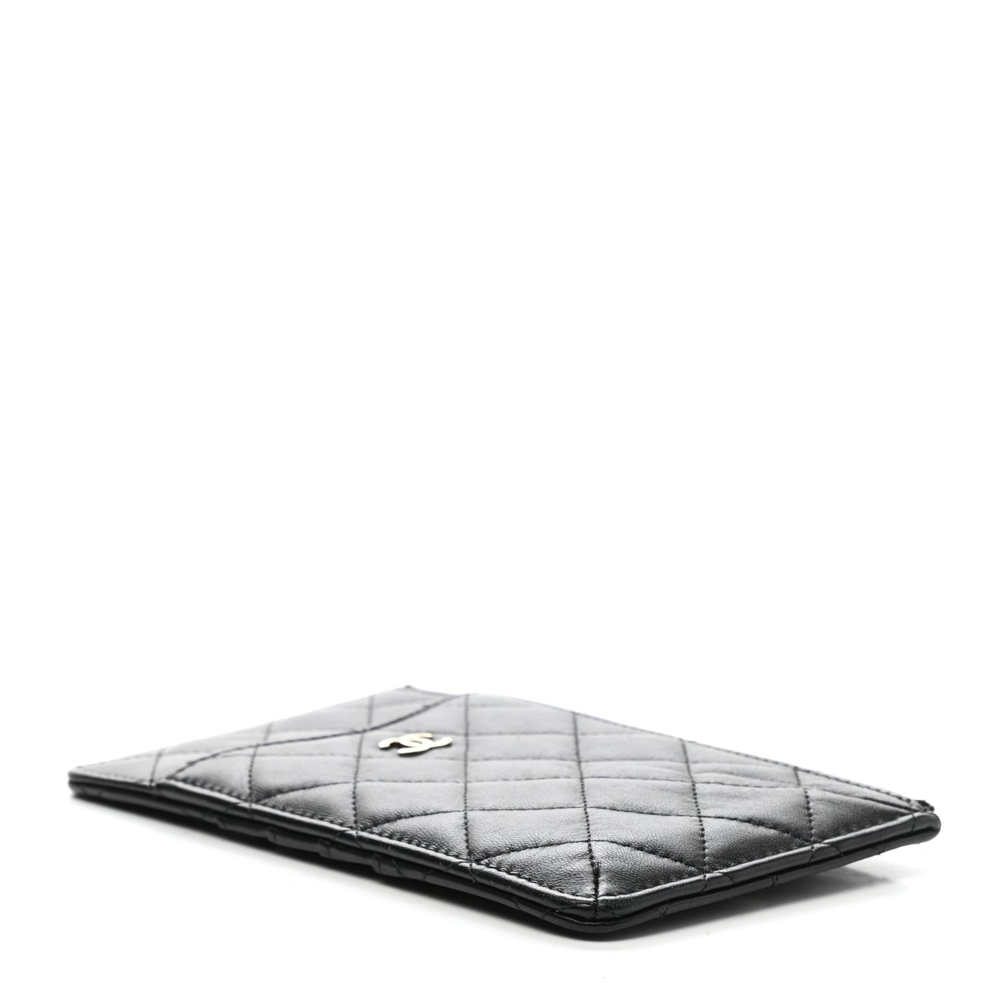Lambskin Quilted Classic iPhone Pouch Black