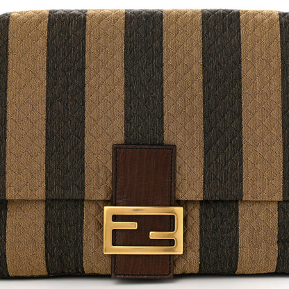 Fendi Quilted Fabric Pequin Forever Mama Baguette Tobacco 8 of 10