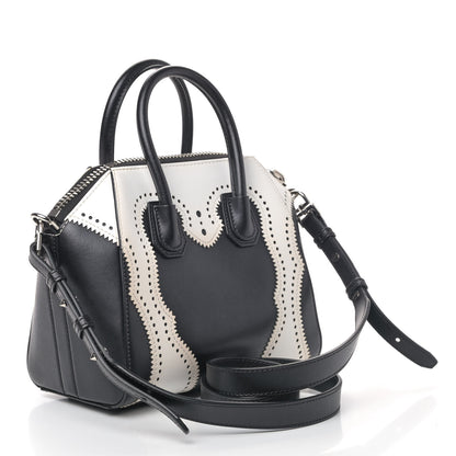 Givenchy Calfskin Brogue Mini Antigona Black White 2 of 4