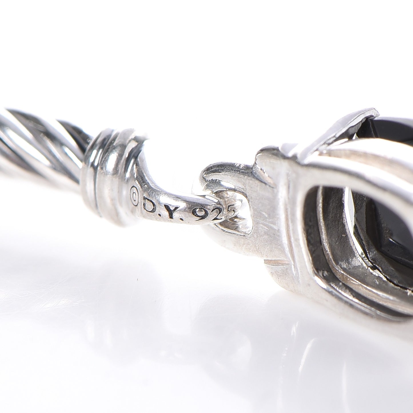 Sterling Silver Diamond Black Onyx 3mm Petite Wheaton Bracelet