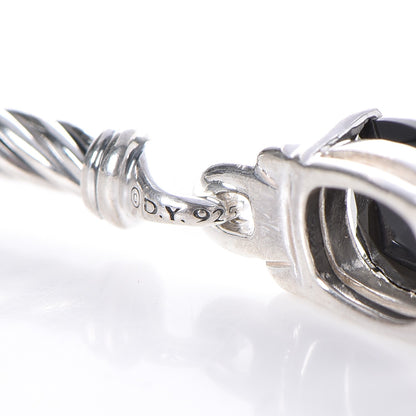 David Yurman Sterling Silver Diamond Black Onyx 3mm Petite Wheaton Bracelet 5 of 5