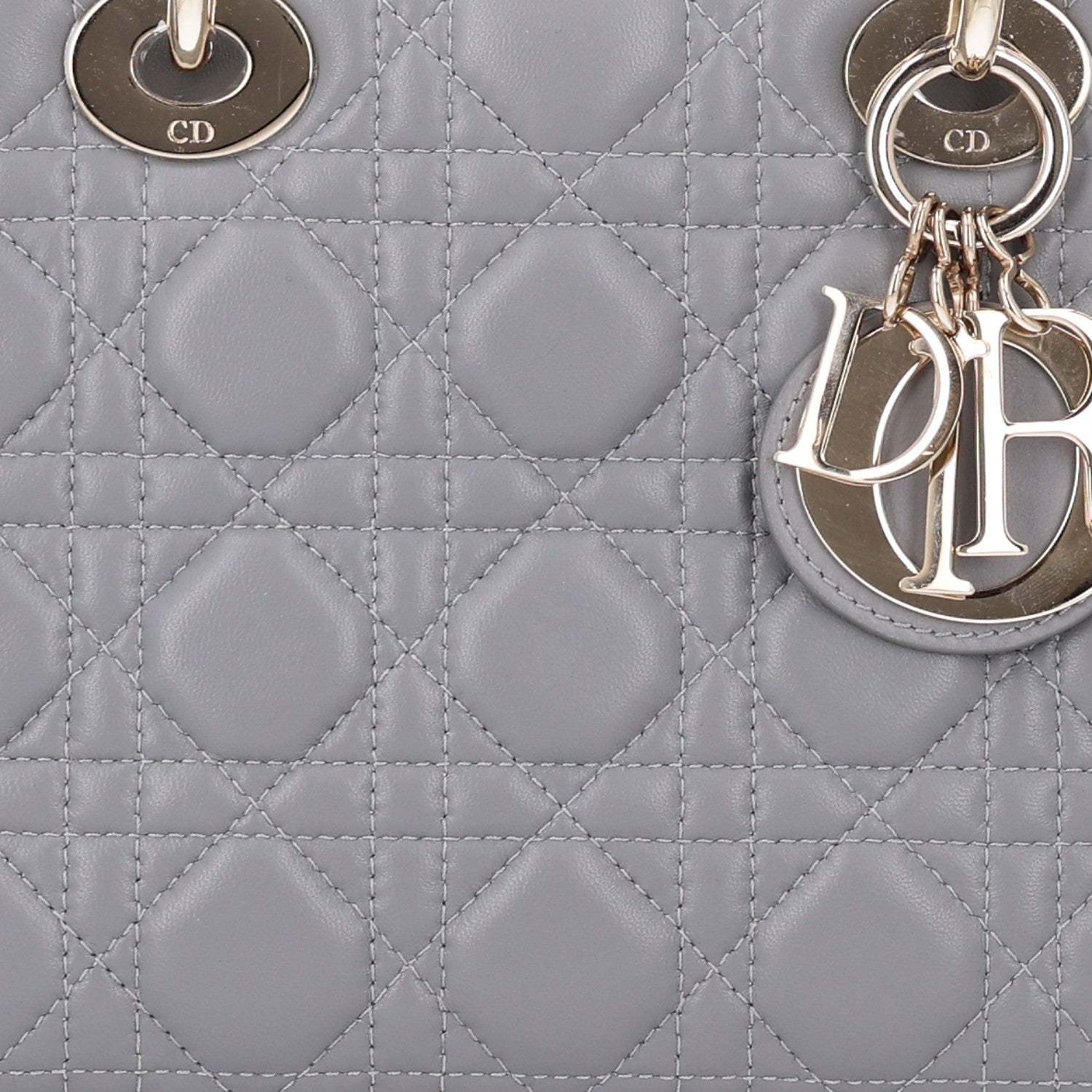 Christian Dior Lambskin Cannage Small My ABCDior Lady Dior Grey 8 of 10