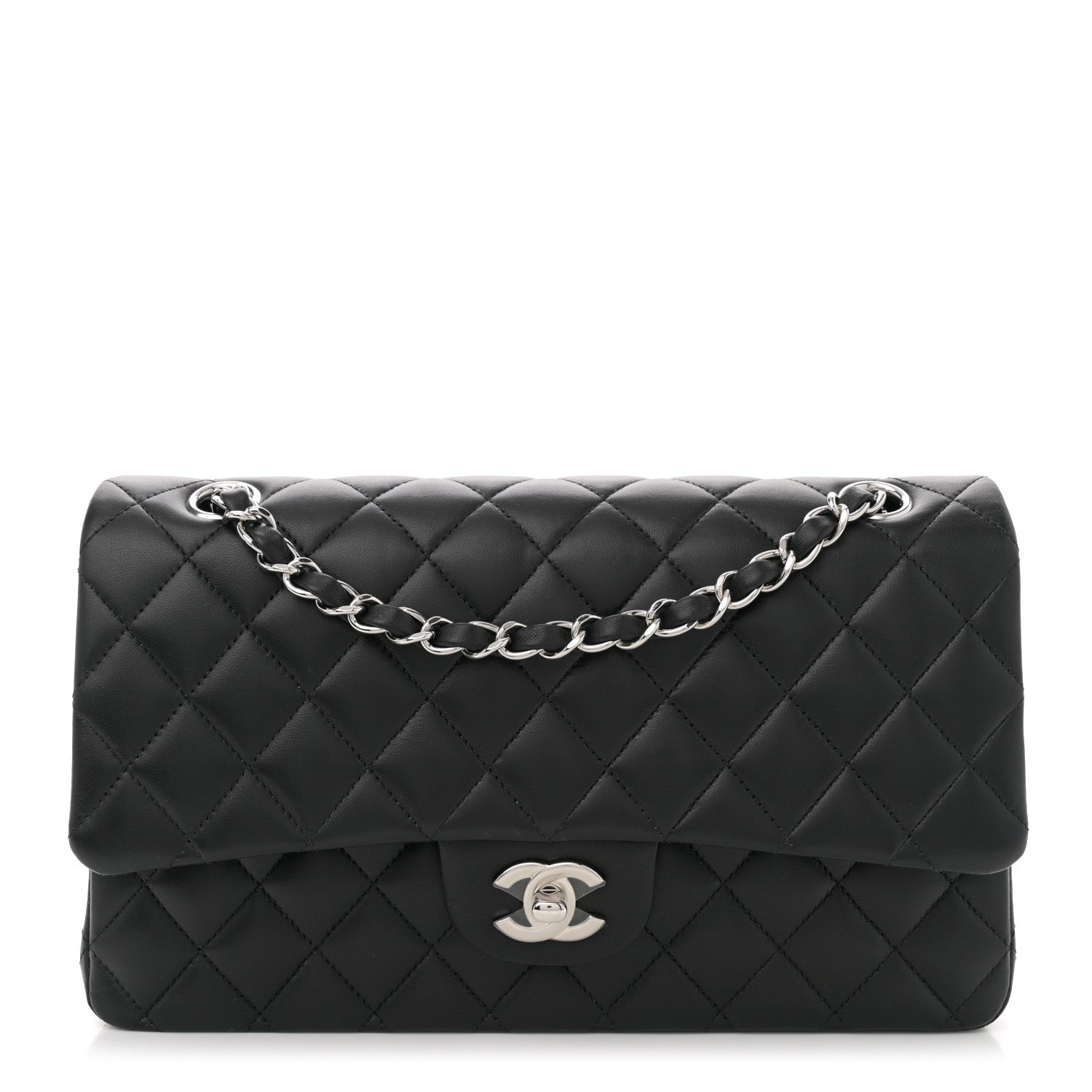 Chanel Lambskin Quilted Medium Double Flap Black 1 of 11