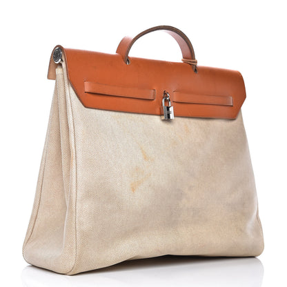 Hermes Toile Vache Calfskin Herbag 40 GM Natural 3 of 29