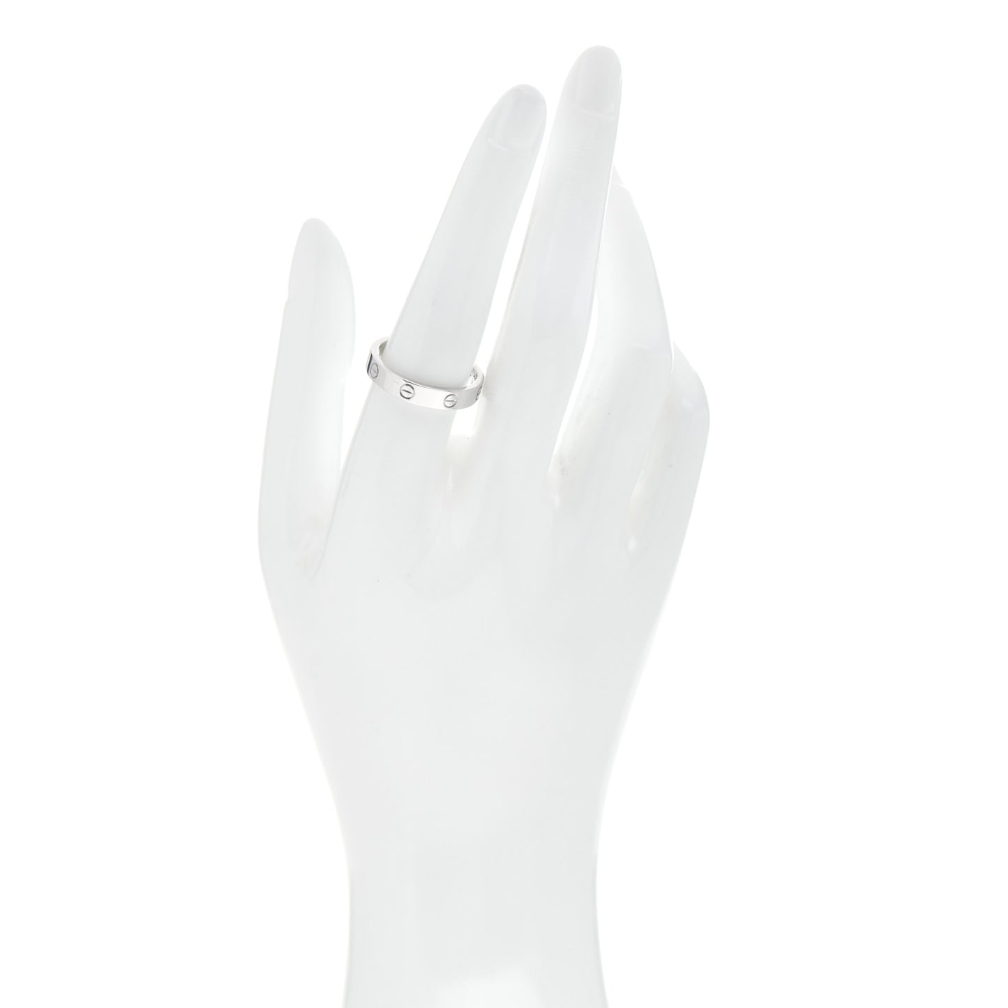 18K White Gold Diamond 4mm LOVE Wedding Band Ring 58 8.25