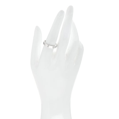 Cartier 18K White Gold Diamond 4mm LOVE Wedding Band Ring 58 8.25 2 of 5