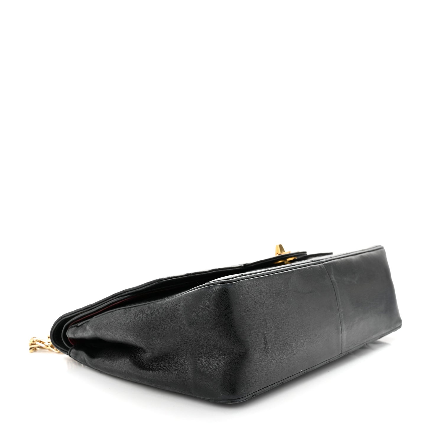 Lambskin Quilted Medium Double Flap Bijoux Chain Black