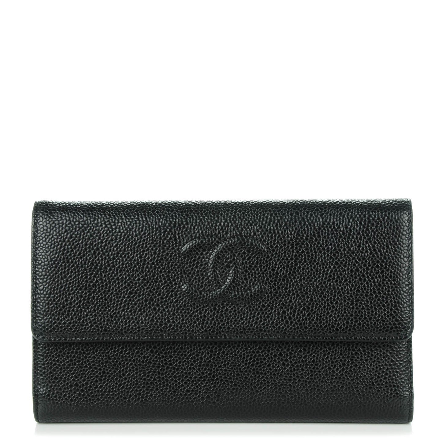 Caviar Large Flap Wallet Black