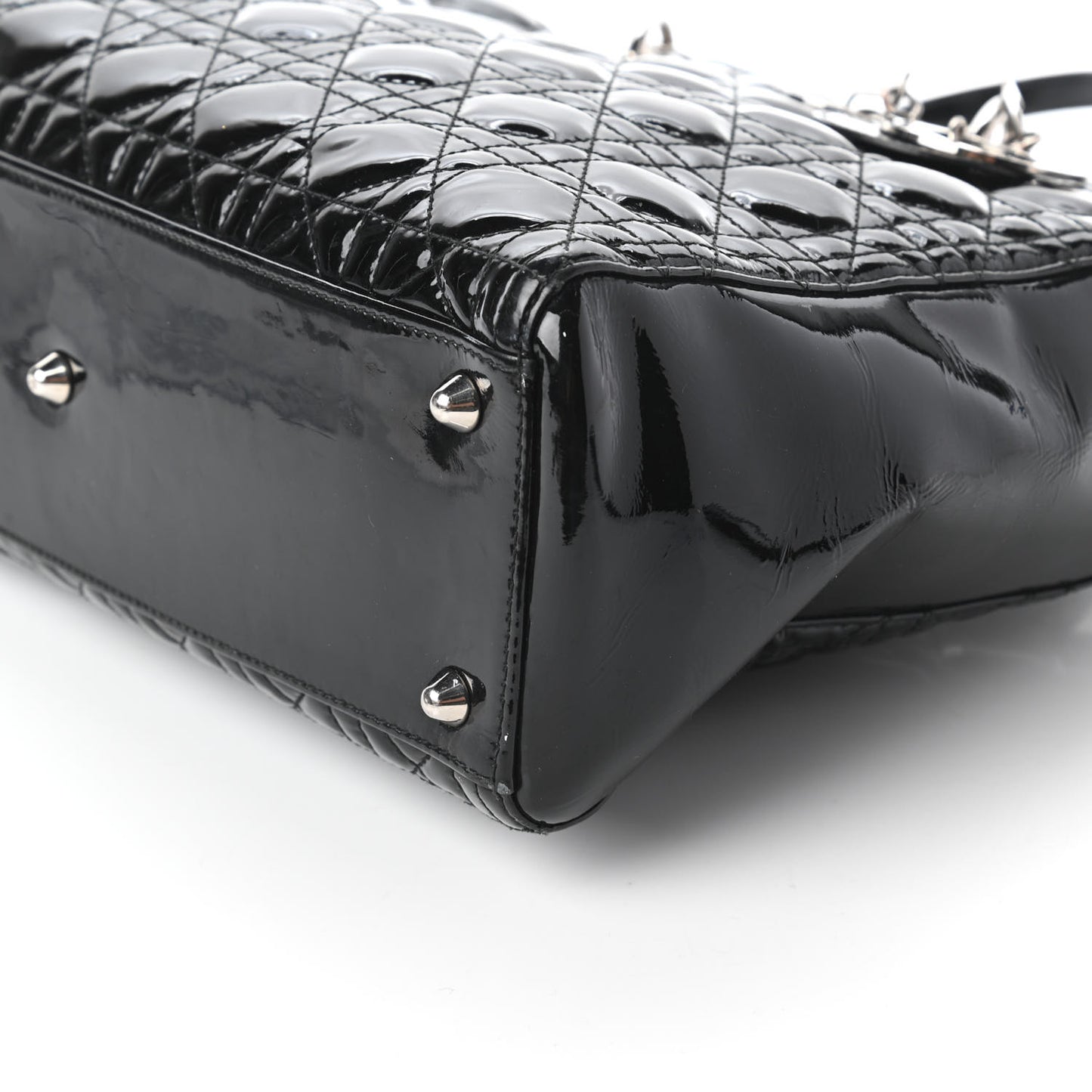 Patent Cannage Large Lady Dior Black